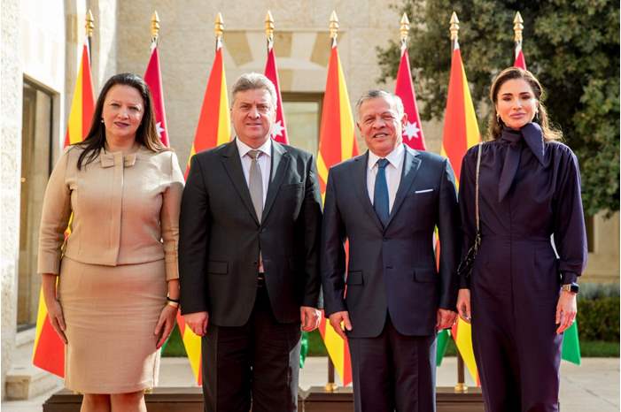 الملك والملكة يستقبلان رئيس مقدونيا وعقيلته- %28من المصدر%29