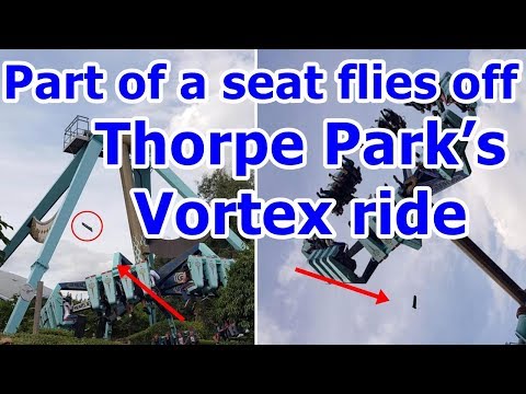 لقطات مروعة لمسند مقعد ينفصل عن لعبة ملاهي ويطير في الهواء