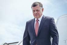 His Majesty King Abdullah II off boarding a plane - %28Source%29